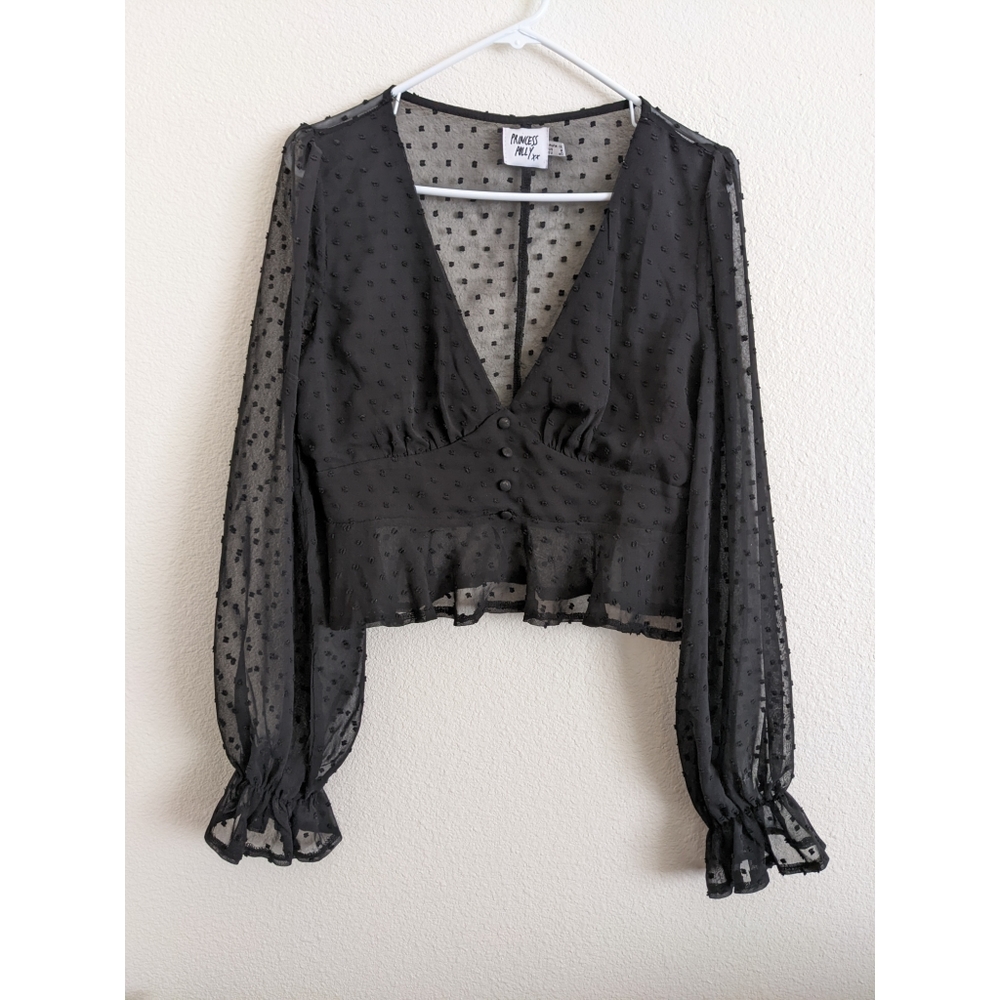 Polly Princess black sheer top